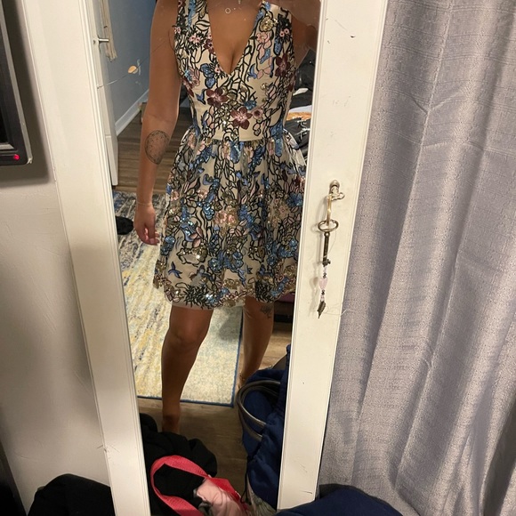 Alice & Olivia Sequenced Skater Dress - Picture 3 of 5